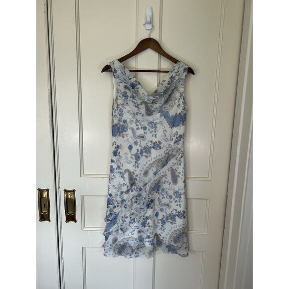 Alyn Paige Dresses & Skirts - Vintage 90s Alyn Paige Floral Paisley Cowl Neck Shift Dress Juniors Size 9/10